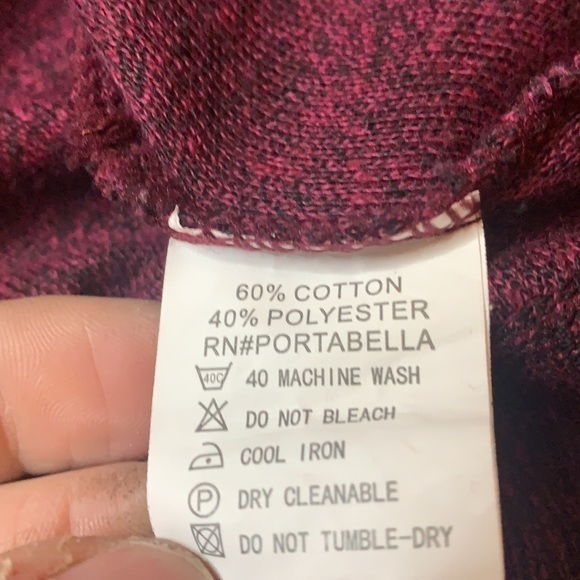 Portobello New York Tailored Fit Burgundy Lightweight Sweater Size 2XL - Picture 8 of 9